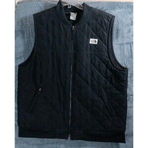 The North Face Quilted Puffer Vest Mens XL Black Full Zip Lined Nylon Fleece